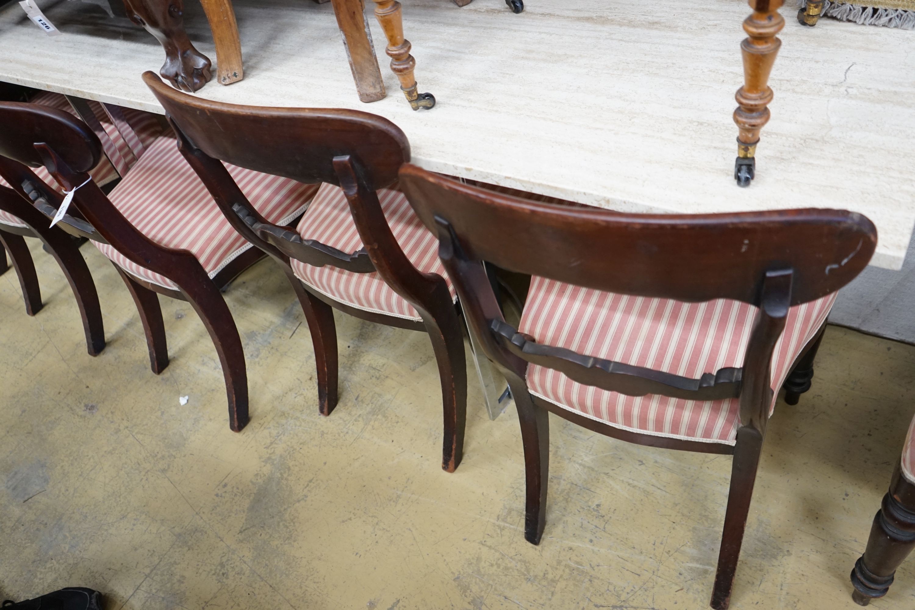 A set of eight early Victorian mahogany dining chairs